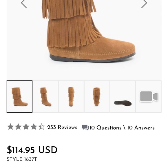 Brand new Minnetonka 3 layer fringe boot, size 9 - Picture 4 of 4